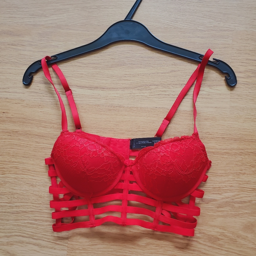 34A Fashion Nova Red Cage Bra